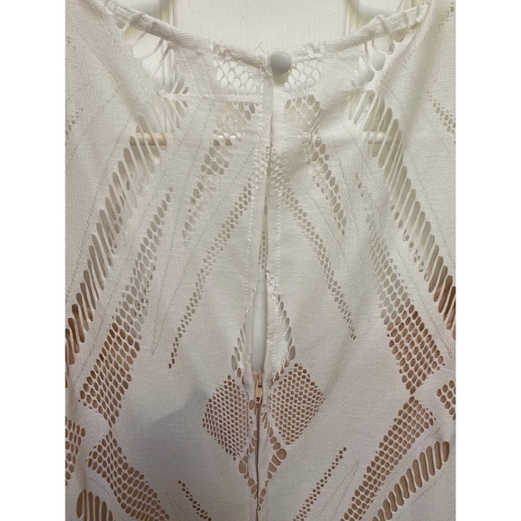 Macy’s Ivory Cut Out Distressed Cocktail Dress - Picture 5 of 5